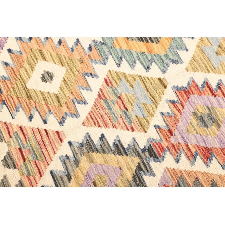 Tappeto Kilim Afghanistan bianco giallo 130x180