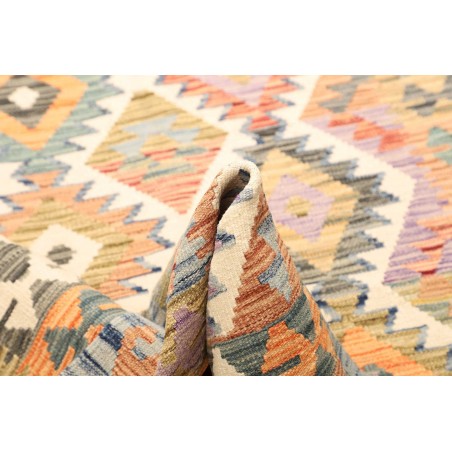 Tappeto Kilim Afghanistan bianco giallo 130x180