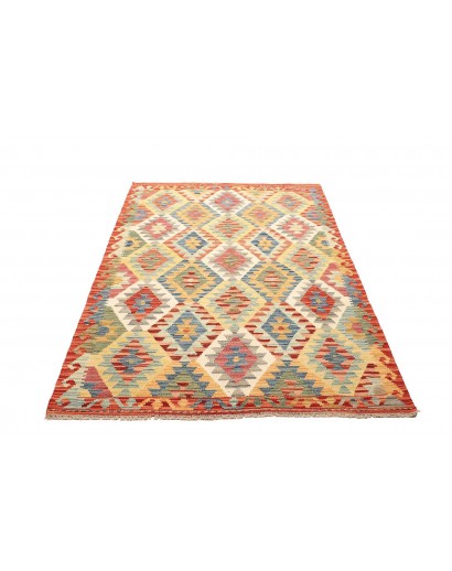 Tappeto Kilim Afghanistan giallo arancione 128x186
