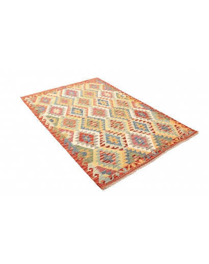 Tappeto Kilim Afghanistan giallo arancione 128x186