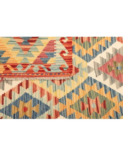 Tappeto Kilim Afghanistan giallo arancione 128x186