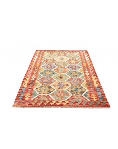Tappeto Kilim Afghanistan marrone rosso 126x176