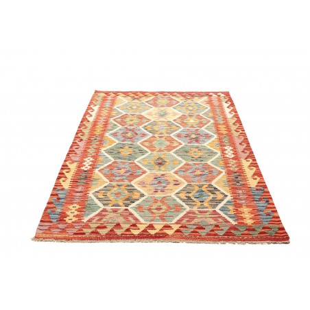 Tappeto Kilim Afghanistan marrone rosso 126x176