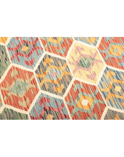 Tappeto Kilim Afghanistan marrone rosso 126x176