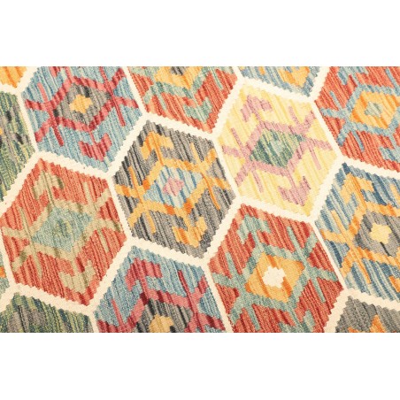 Tappeto Kilim Afghanistan marrone rosso 126x176