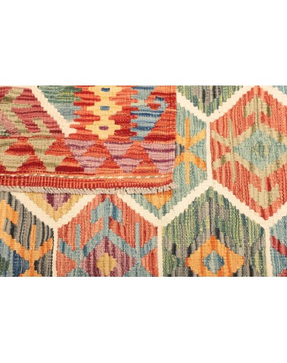 Tappeto Kilim Afghanistan marrone rosso 126x176