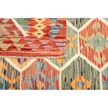 Tappeto Kilim Afghanistan marrone rosso 126x176