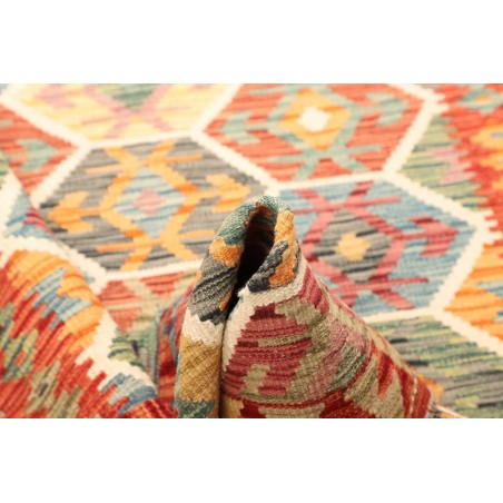 Tappeto Kilim Afghanistan marrone rosso 126x176