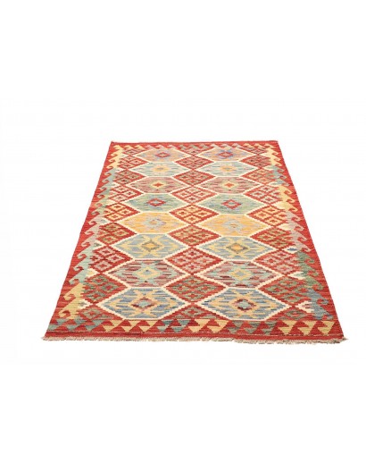 Tappeto Kilim Afghanistan marrone rosso 125x182