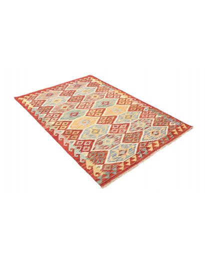 Tappeto Kilim Afghanistan marrone rosso 125x182