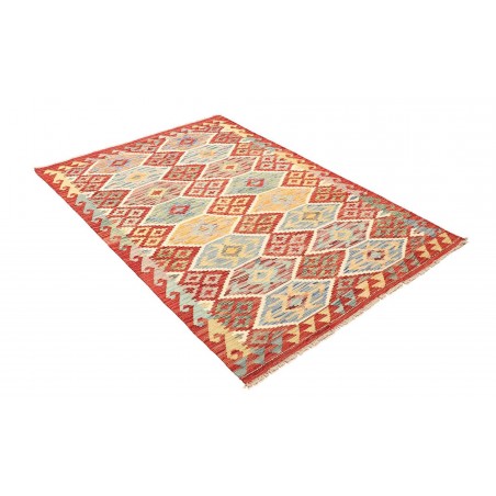 Tappeto Kilim Afghanistan marrone rosso 125x182