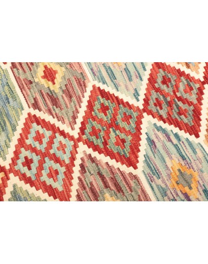Tappeto Kilim Afghanistan marrone rosso 125x182