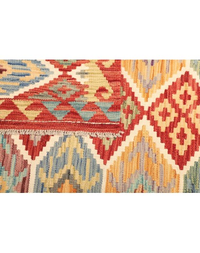 Tappeto Kilim Afghanistan marrone rosso 125x182