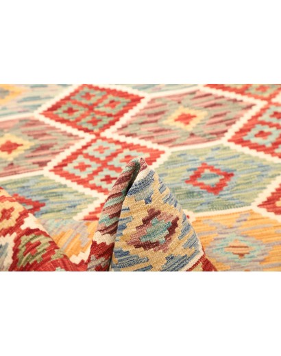 Tappeto Kilim Afghanistan marrone rosso 125x182
