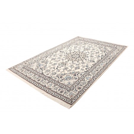 Tappeto Nain Kashmar Persia bianco grigio 163x247