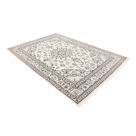 Tappeto Nain Kashmar Persia bianco grigio 163x247