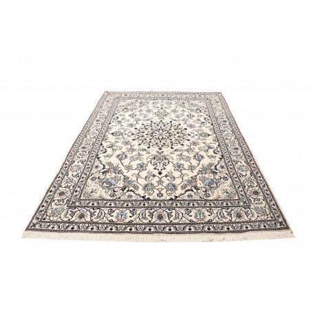 Tappeto Nain Kashmar Persia bianco grigio 163x247
