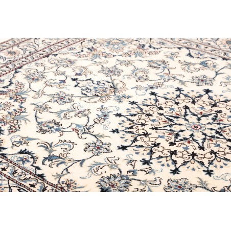 Tappeto Nain Kashmar Persia bianco grigio 163x247