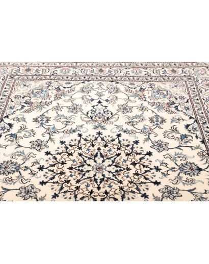 Tappeto Nain Kashmar Persia bianco grigio 163x247