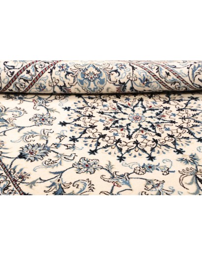 Tappeto Nain Kashmar Persia bianco grigio 163x247