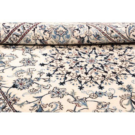 Tappeto Nain Kashmar Persia bianco grigio 163x247