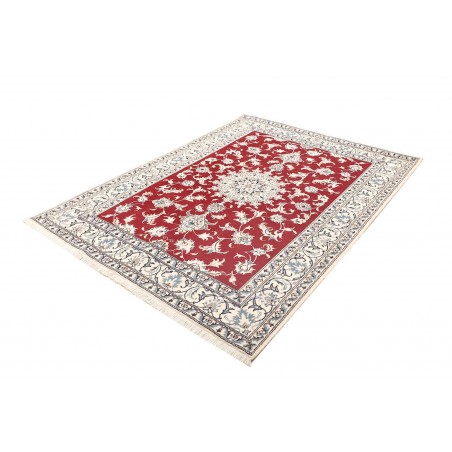 Tappeto Nain Kashmar Persia bianco marrone 153x202