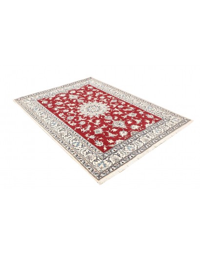 Tappeto Nain Kashmar Persia bianco marrone 153x202