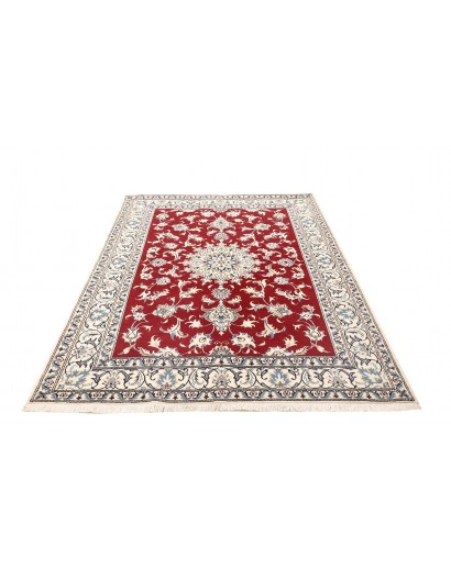 Tappeto Nain Kashmar Persia bianco marrone 153x202