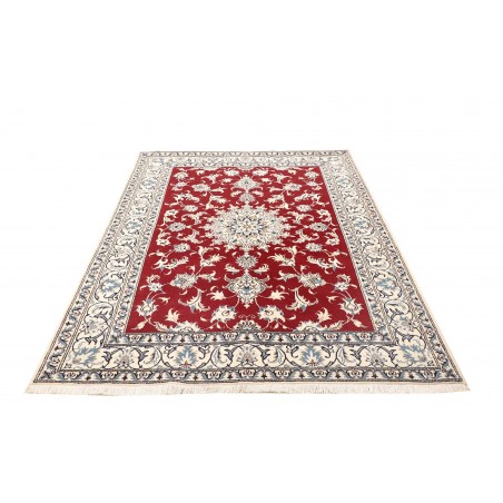 Tappeto Nain Kashmar Persia bianco marrone 153x202