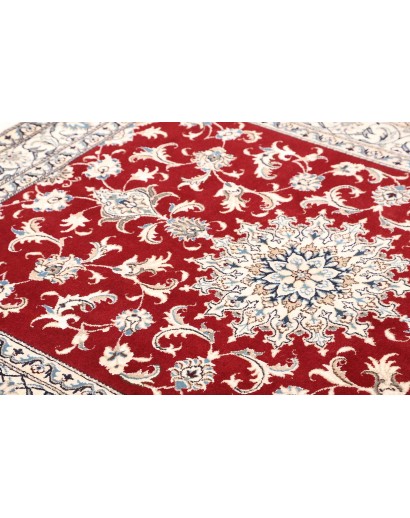 Tappeto Nain Kashmar Persia bianco marrone 153x202