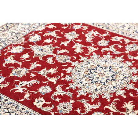 Tappeto Nain Kashmar Persia bianco marrone 153x202
