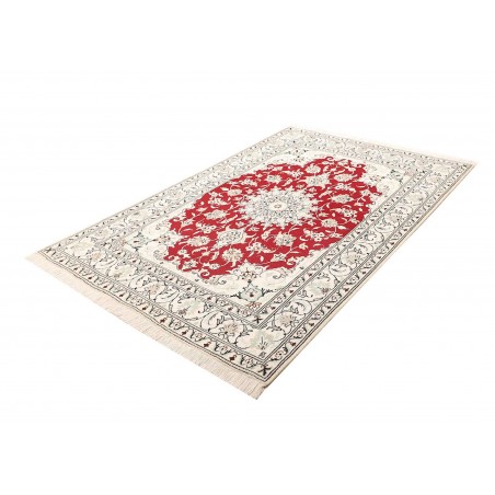 Tappeto Nain Kashmar Persia bianco marrone 145x220