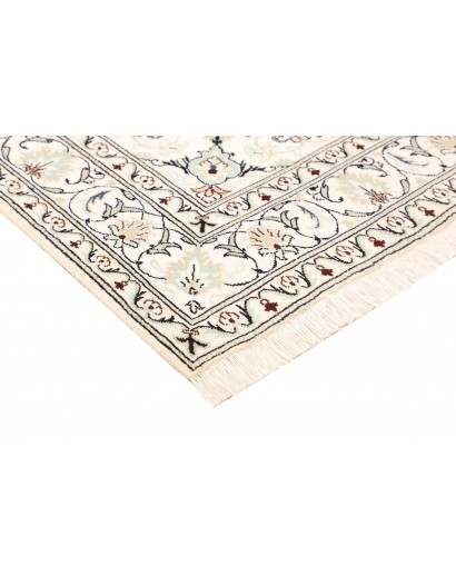 Tappeto Nain Kashmar Persia bianco marrone 145x220