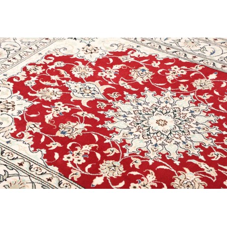 Tappeto Nain Kashmar Persia bianco marrone 145x220