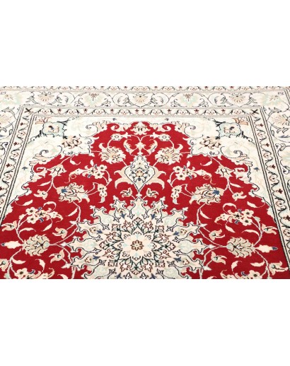 Tappeto Nain Kashmar Persia bianco marrone 145x220