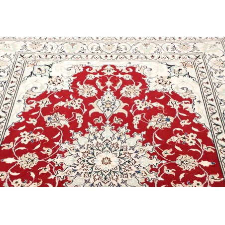 Tappeto Nain Kashmar Persia bianco marrone 145x220