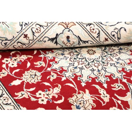 Tappeto Nain Kashmar Persia bianco marrone 145x220