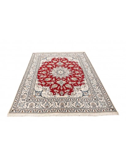 Tappeto Nain Kashmar Persia bianco marrone 147x208