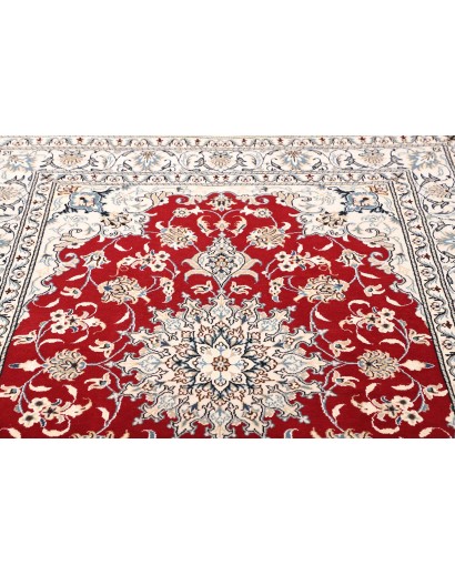 Tappeto Nain Kashmar Persia bianco marrone 147x208