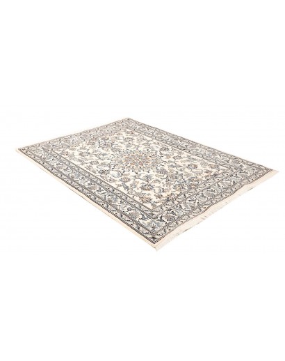 Tappeto Nain Kashmar Persia bianco grigio 150x200