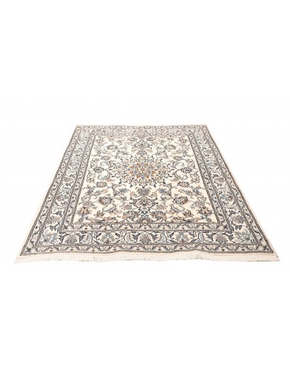 Tappeto Nain Kashmar Persia bianco grigio 150x200