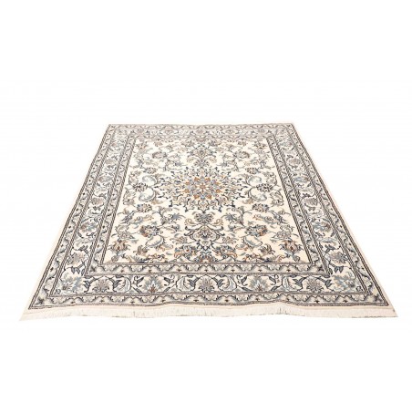 Tappeto Nain Kashmar Persia bianco grigio 150x200