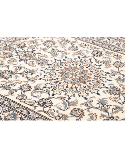 Tappeto Nain Kashmar Persia bianco grigio 150x200