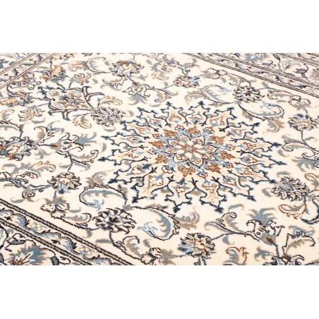 Tappeto Nain Kashmar Persia bianco grigio 150x200