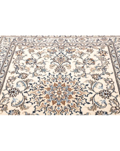 Tappeto Nain Kashmar Persia bianco grigio 150x200