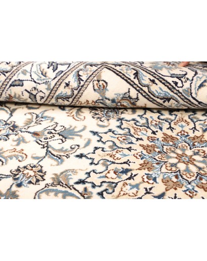 Tappeto Nain Kashmar Persia bianco grigio 150x200