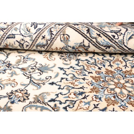 Tappeto Nain Kashmar Persia bianco grigio 150x200