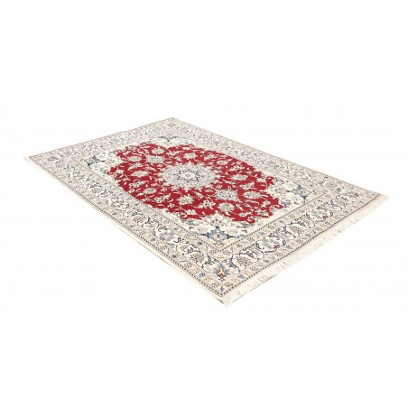 Tappeto Nain Kashmar Persia bianco marrone 148x210