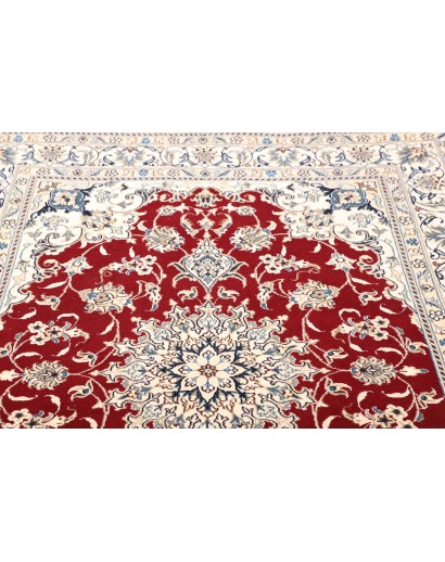 Tappeto Nain Kashmar Persia bianco marrone 148x210