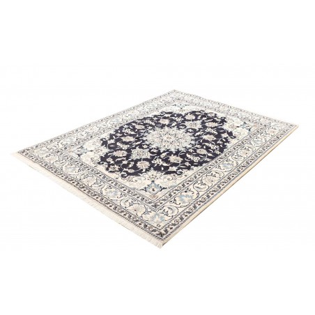 Tappeto Nain Kashmar Persia bianco grigio 150x203